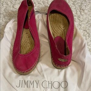 Jimmy Choo Fuchsia Espadrille Flats